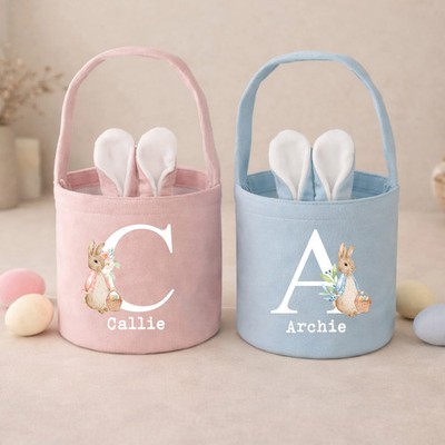Personalisierter Korb Hase Initiale Osterhase