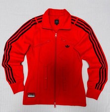 Vintage Adidas Originals Team Track Jacket Red Y2K 2005 Archive Military Style S