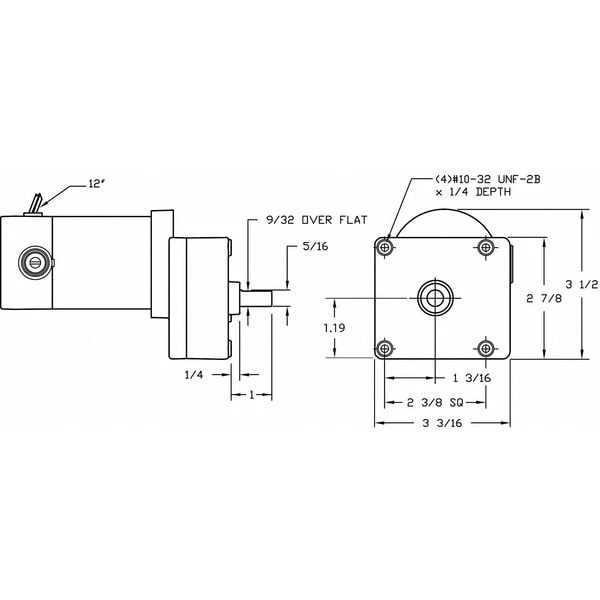 Dayton 1Lpw1 Dc Gearmotor, 50 In-Lb Max. Torque, 11 Rpm Nameplate Rpm, 90V Dc - Image 2 of 2