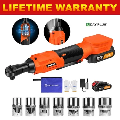 3/8'' Rechargeable Cordless Electric Rachet Wrench 7Sockets &2 Battery DIY Tool - Image 1 of 4