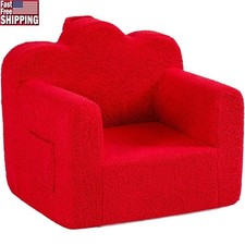 Fluffy Toddler Chair Cloud Back Support Removable Cover Kids Sofa Couch New