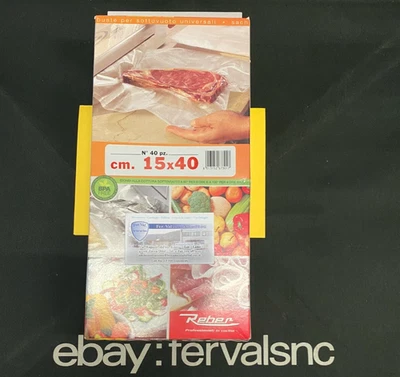Sacs Sous Vide Conf. De 40 Pcs. Mesure 15X40 Originaux Reber 6730N 🍖🥩🍖🥩 - Photo 1/4