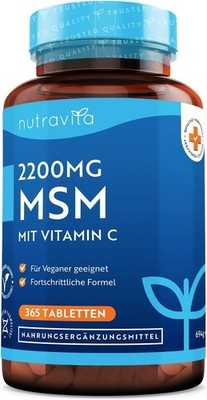 MSM Tabletten 2200mg mit Vitamin C - 365 Tabletten, vegan