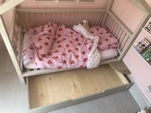Custom made little girls bed with storage underneath