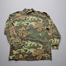 Vintage PK Clothing Co Camo Mock Neck Shirt Woodland Plus USA Made Mens XL