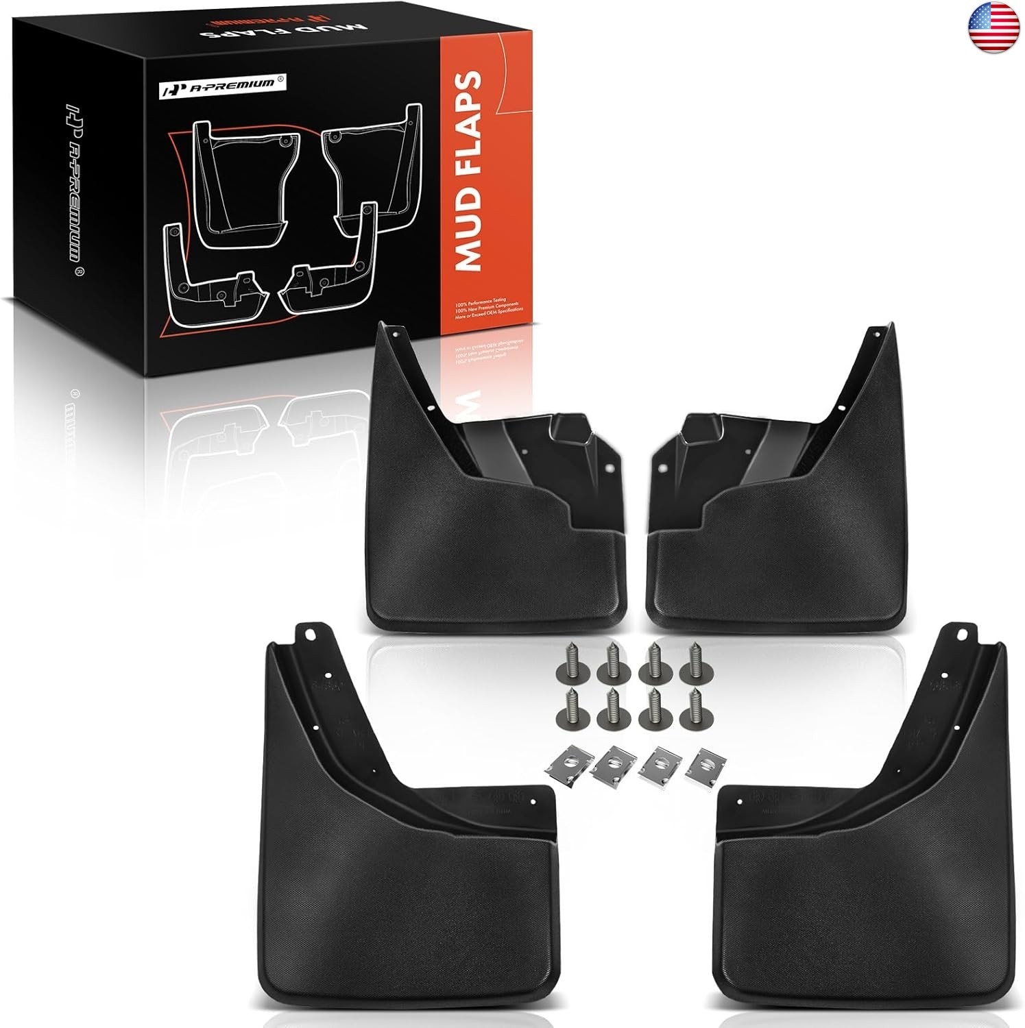 A-Premium Set of 4PCS Mud Flaps Splash Guards Mudguards Mudflaps with Hardware