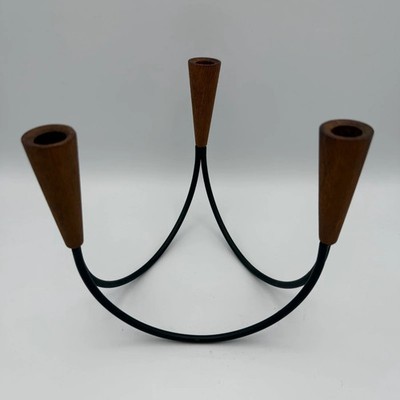 Danish Design Kerzenständer | Teak & Metall | Mid Century Modern | Vintage 60s