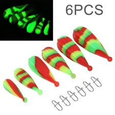 6pcs Glow in Dark Colorful Silicone Fishing Practice Plug Luminous Bait for Kids