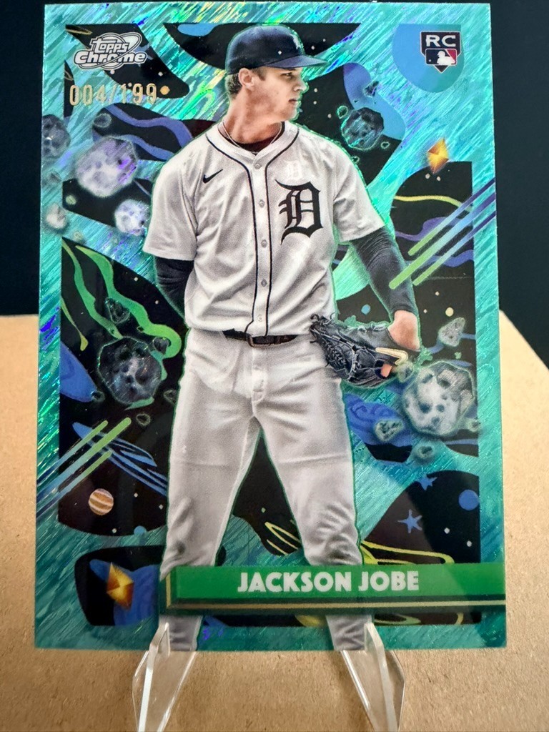 2025 Topps Chrome Cosmic Jackson Jobe #142 Aqua Equinox Refractor /199 RC