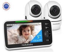 Baby Monitor 1000ft Range with 2 Cameras Pan-Tilt Zoom Video Audio HelloBaby