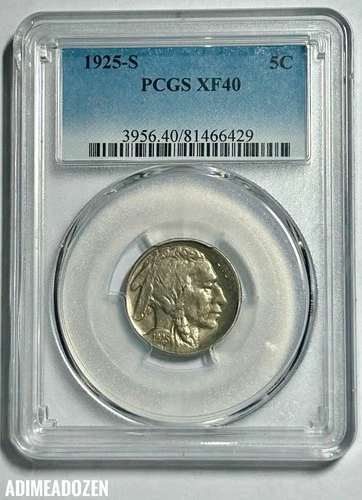 1925-S 5C Buffalo 🦬 Nickel (PCGS XF40) GT17947SZ