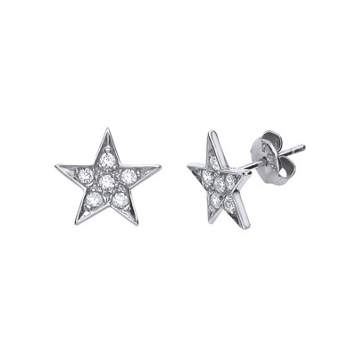 Silber Jewelco London CZ Star Ohrstecker