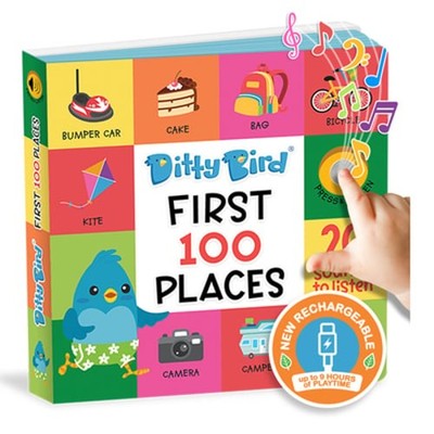 Ditty Bird First 100 Places Interactive Sound Book for Toddlers 1- 3 Speech: New
