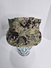 NWOT US NAVY NWU Type III AOR2 Woodland UTILITY 8 Point CAP Hat cover 7 1/2