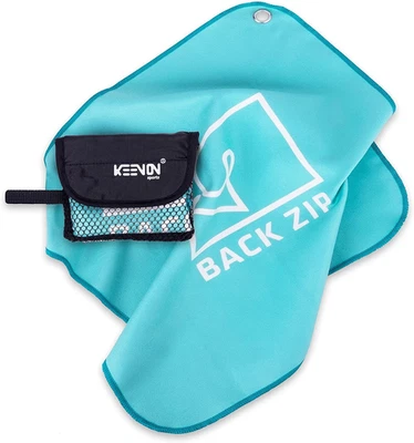 BACK ZIP KEENON SPORTS Microfaser-Handtuch inklusive Netztasche – kompatibel Karabiner –