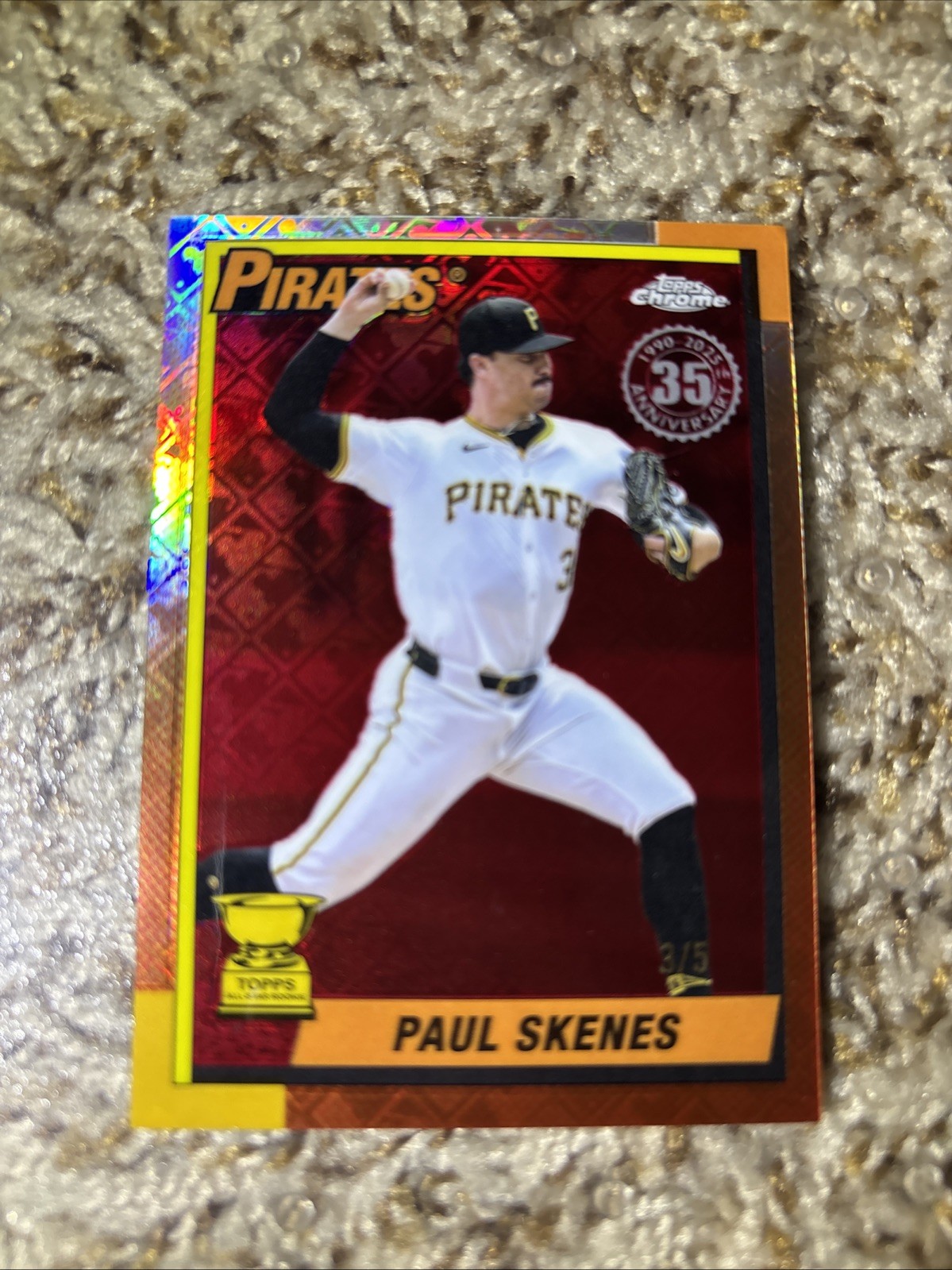 Paul Skenes 2025 Topps Chrome -35th Anniversary 1990 RED 3/5 🔥🔥