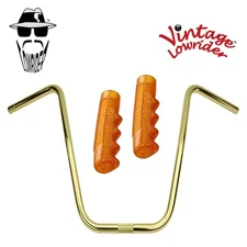 Original Lowrider 16" 22.2 D Handlebar Gold 120mm Grips Sparkle/Orange