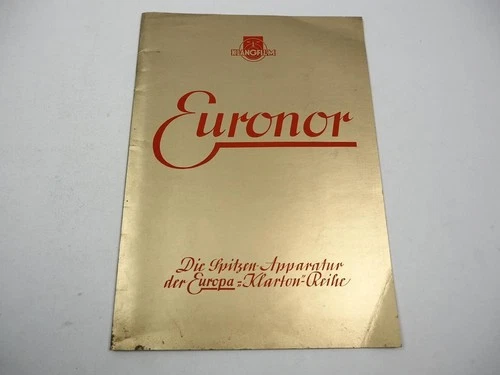 Brochure Sound Film Euronor Cinema Machine Film Theatre Apparatus 1930s