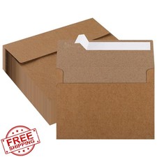 OBMMIRAO 50 Pack 5x7 A7 Self Seal Brown Envelopes 120gsm