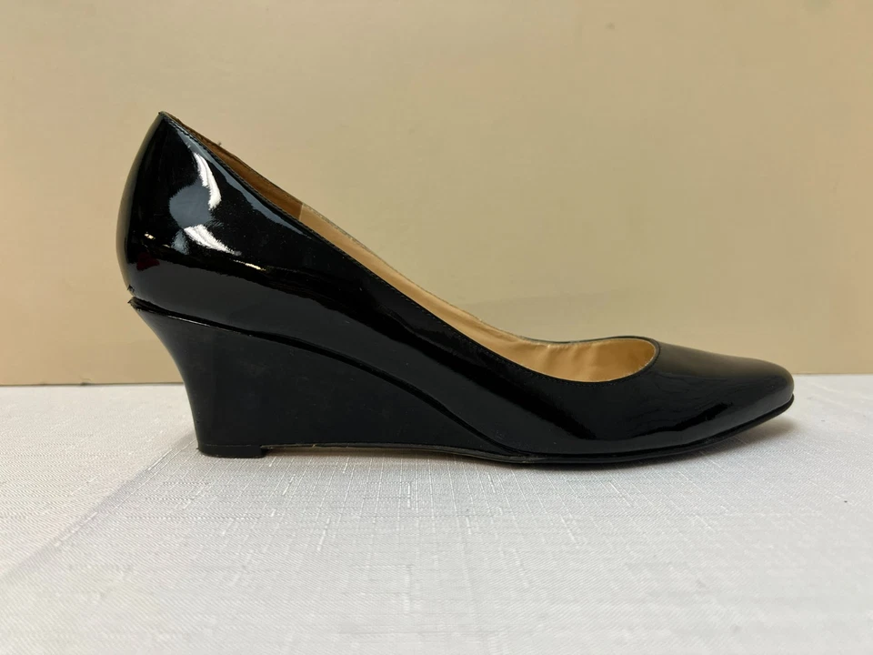 Zapatos de tacón de cuña Cole Haan Grand .03 charol negro 8M Foto 3 de 4