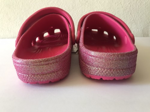 WOMEN'S CROCS DRAGON FRUIT PINK CLASSIC IRIDESCENT GLITTER CLOG SIZE 10 NWT - Picture 4 of 8