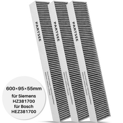 1-3x Aktivkohlefilter für Siemens HZ381700 Bosch HEZ381700 17000822 Ersatz