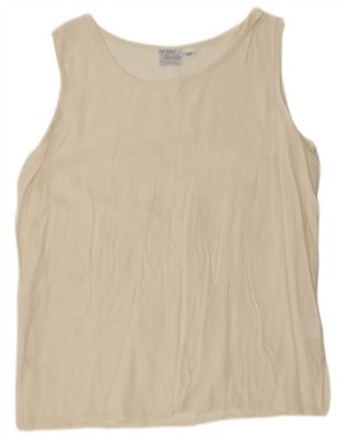 Reine Seide Damen Trägertop UK 14 Medium Beige Seide NN15