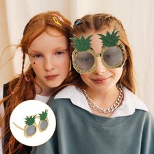 Tropical Pineapple Shaped Sunglasses Reusable Pc Party Glasses Hawaiian Theme