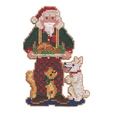 Christmas Memories Santa Beaded Cross Stitch Mill Hill 2022 Christmas Day Santas