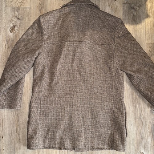 PENDLETON Virgin Wool Coat Men's Size 44 Checked Melange Mid Length Overcoat - Picture 7 of 9