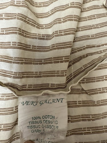 pair quilted Toile Floral cushion covers Olive 25” Cotton French Vert Galant - Picture 7 of 8