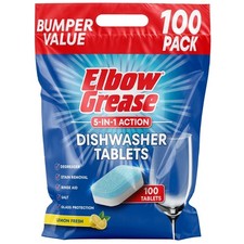 1X - Elbow Grease Dishwasher Tablets | Powerful Stain Removing 100 Tablets