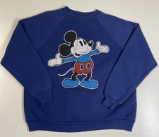 Vintage Mickey Mouse Boot Sweatshirt Sz M/L Boxy Raglan Gusset Disney 70s 80s