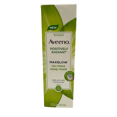 Aveeno Positively Radiant Maxglow No-Mess Sleep Mask 1.7 oz NEW FREE SHIP