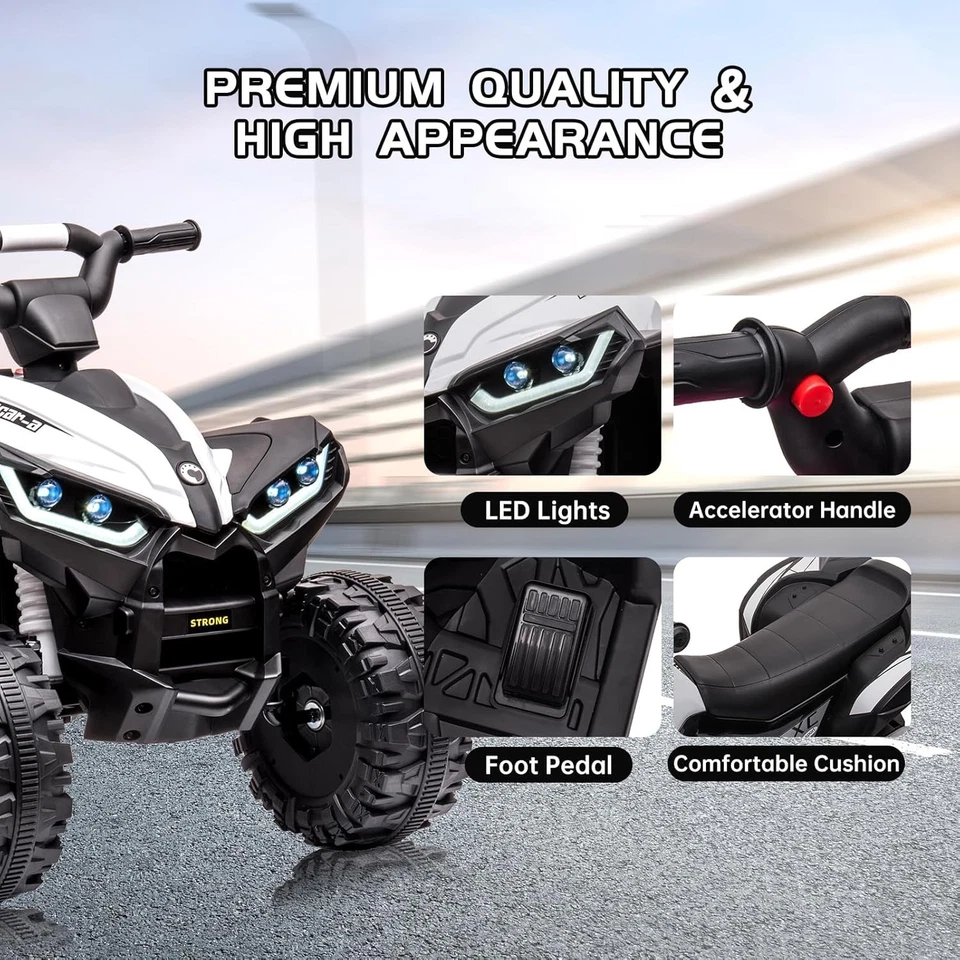 Kids Ride On ATV Quad Bike Electric Childrens 12V Battery Toy Quad - Image 2 of 4
