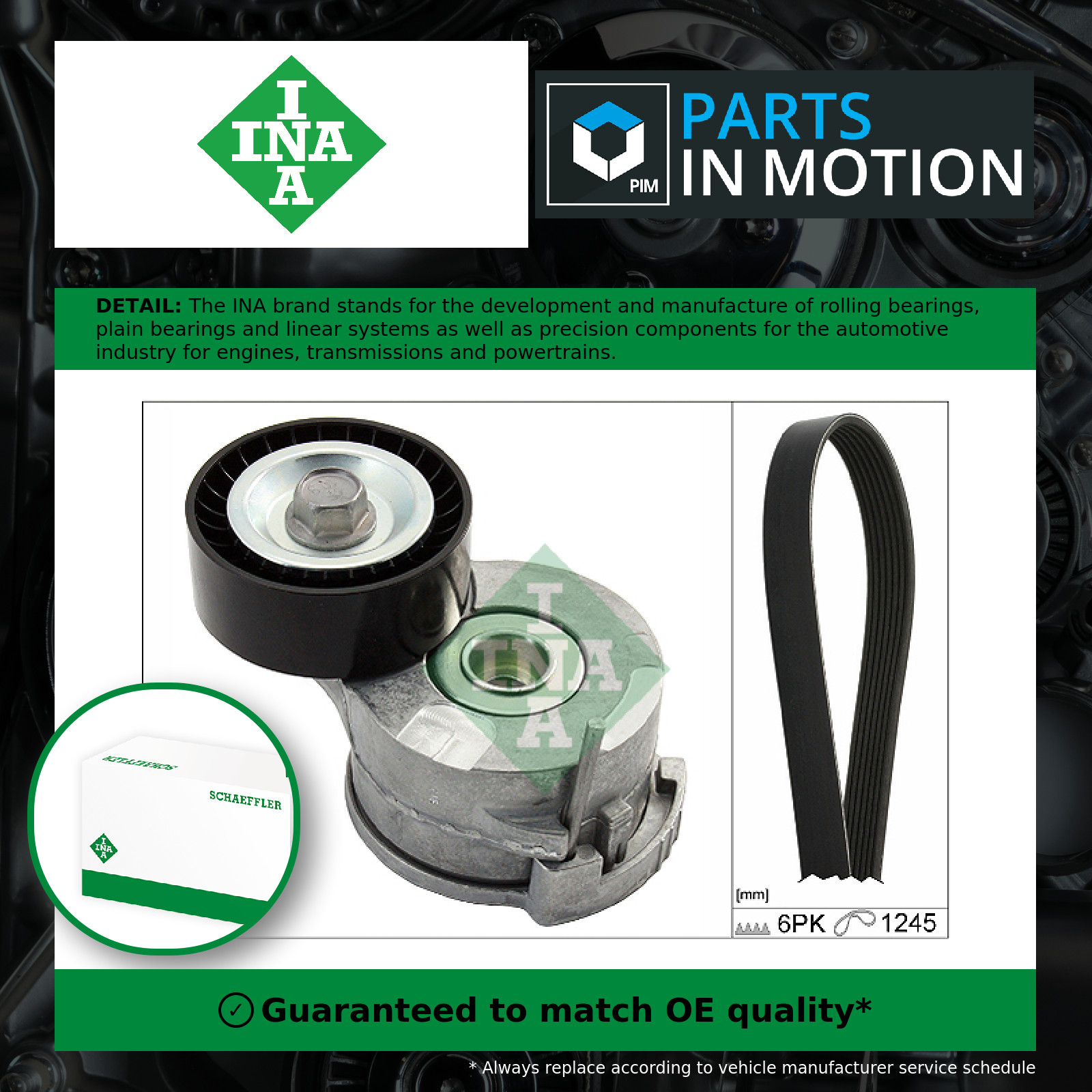 Drive Belt Kit fits PEUGEOT 3008 0U 2.0D 09 to 16 Set INA 1611278380 1611425780