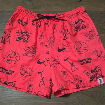 #ad Nike Men#x27;s Hot Punch Black Club Woven Printed 6quot; Shorts Large $38.00