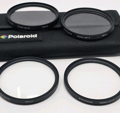Polaroid 4 Lens Close-up 58 mm Filters with Storage Bag