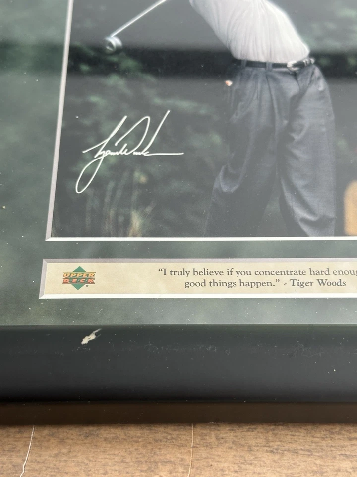 Foto en color de cubierta superior de 8x10 TIGER WOODS "Concentrado" Campeón de Maestros Foto 3 de 4