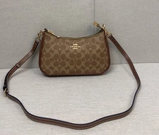 COACH Olei women's bag - multi-color TERI shoulder bag, brown color