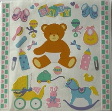 BABY BEAR Sticker(26pc) Mrs.Grossmans…Newborn…Stroller…Bottle…Rattle…Card Making