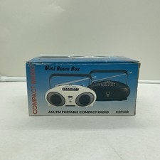 New Mini Compact Radio Boom Box Am/FM Portable CD9333 Battery Operated Radio SEE