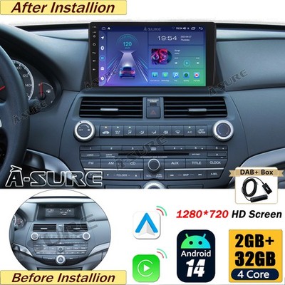 DAB+ Android 14 Autoradio WiFi FM BT 5.0 Carplay Für Honda Accord VIII 2008-2012