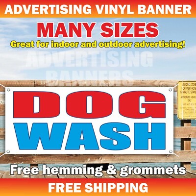 DOG WASH Advertising Banner Vinyl Mesh Sign Cat Spa Pet Grooming Vet Care