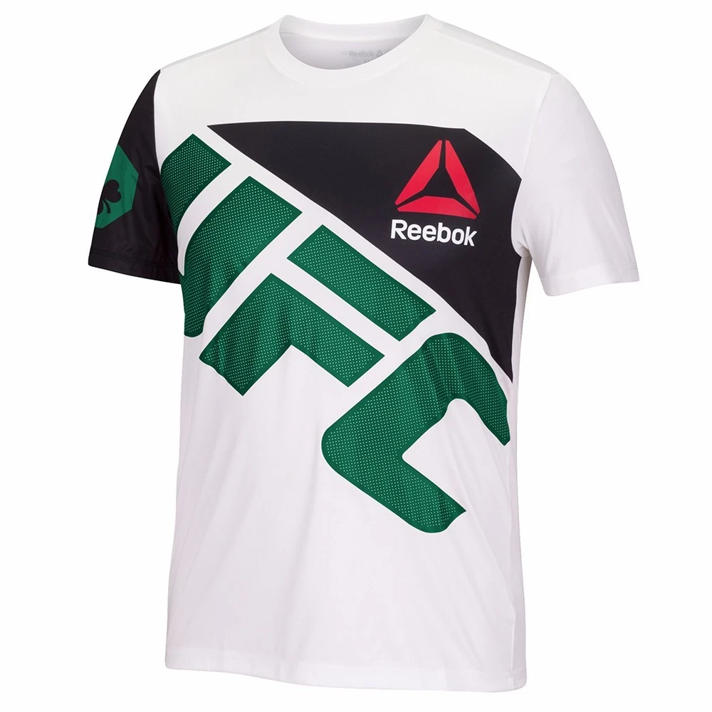 Conor McGregor Reebok UFC Fight Official (White/Green) Walkout Jersey (#223183229443)