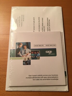 BRAND NEW SEALED Sage MAS 90 MAS 200 Software with ACT! Version 4.3. Demo Image
