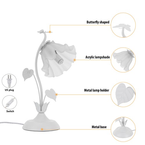 1.8m/5.91FT Desktop Lamp Bedside Table Lamp Bedroom Desk Light Indoor 40W 110V - Bild 3 von 23