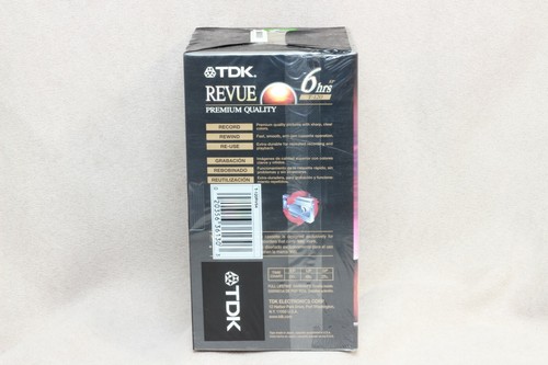 TDK Revue 6 Hour Blank VHS Tapes T-120 4 Pack Standard Grade NEW Sealed - Picture 3 of 9