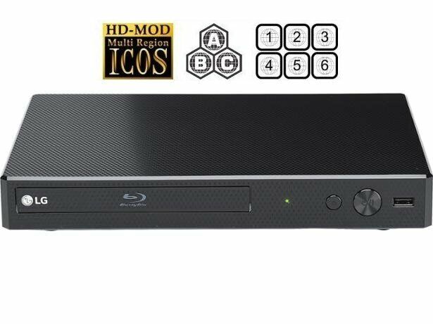 LG BP250 Blu-ray Player, Fully Region Free, Blu-Ray+DVD 