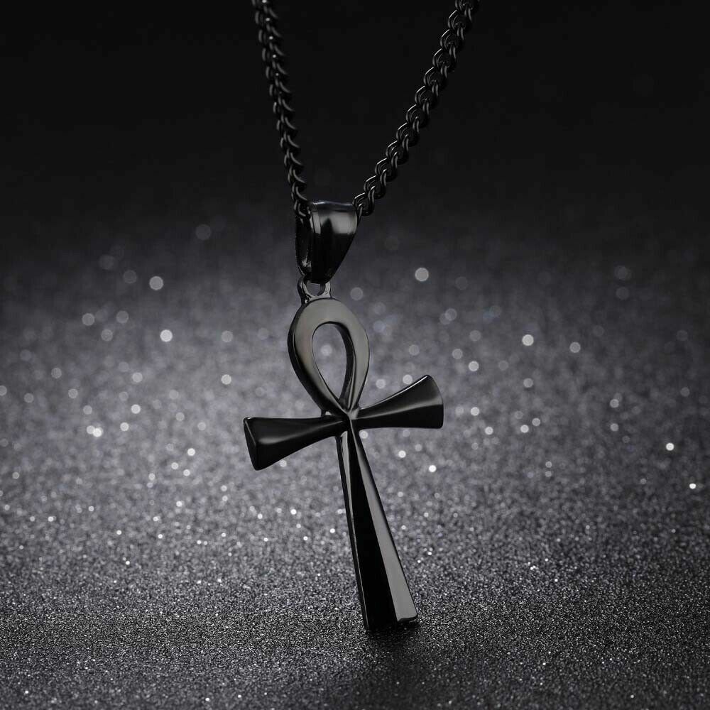 large LACK ANKH CROSS EGYPT charm pendant 20